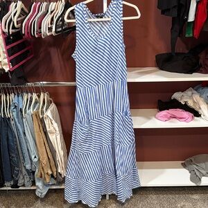 Charlies Blue and White Striped Maxi Dress